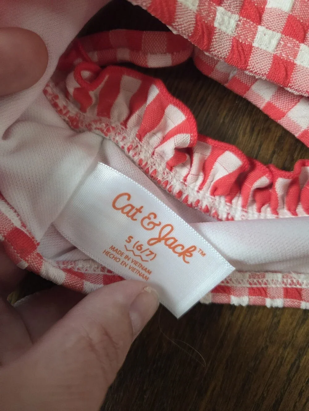 New Cat & Jack Girls Small 6/7 Red/White Tankini
